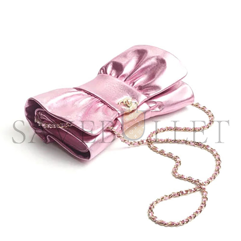 Ch*el 24b evening bag shiny lambskin as5129 (22*15*4cm)